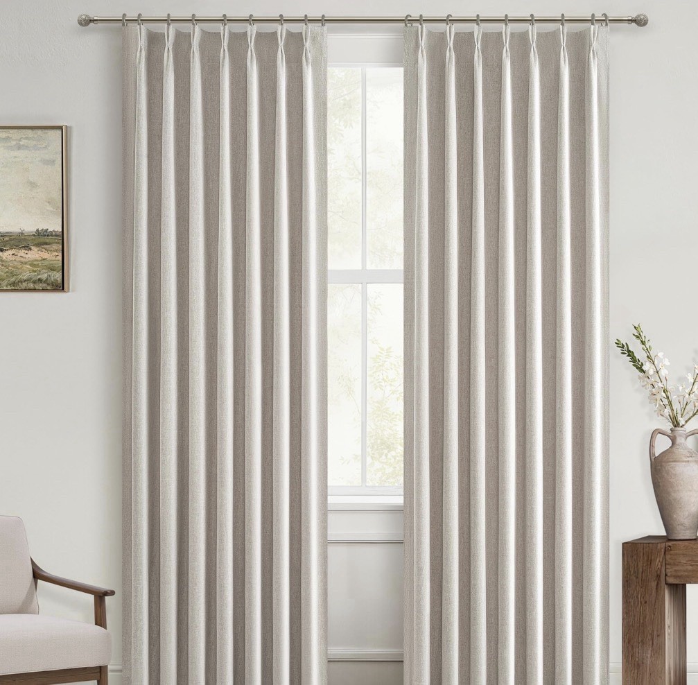 Linen Light Filtering Curtains with Privacy Lining -40×96 Set Of 2