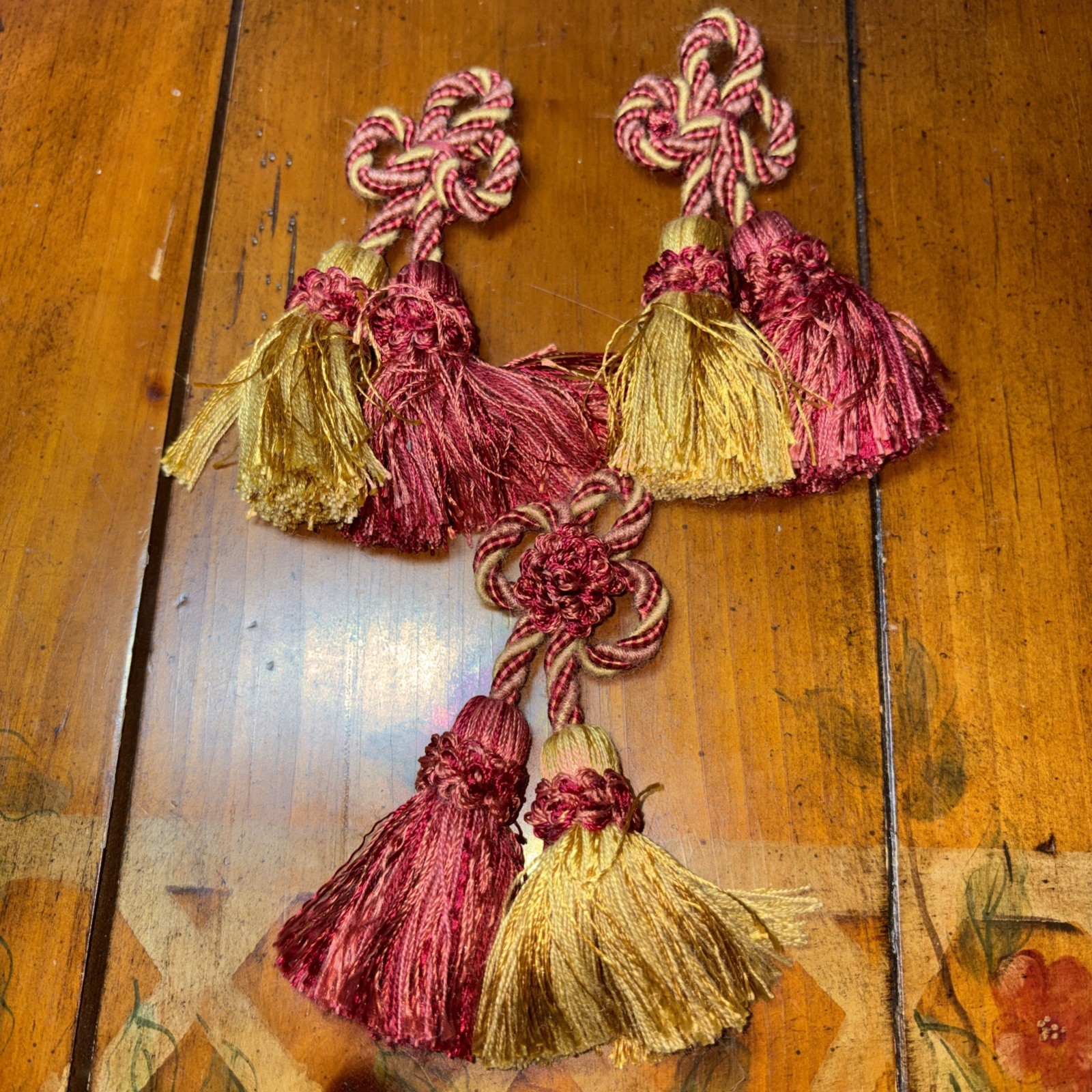 Scalamandre Hand Made Braided Silk Double Tassel – Lot of 3