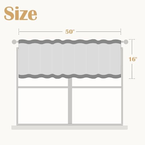 Polyester Blend Valance Curtain 50″W x 16″L (Pack of 1) Floral Black on Beige