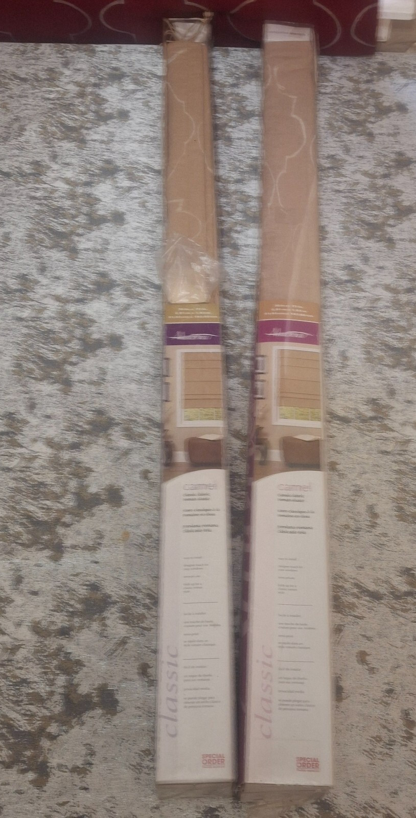 Ambria Classic Roman Shade 36″x72″ Camel 2-Pack Lot 0945898 Semi-Private