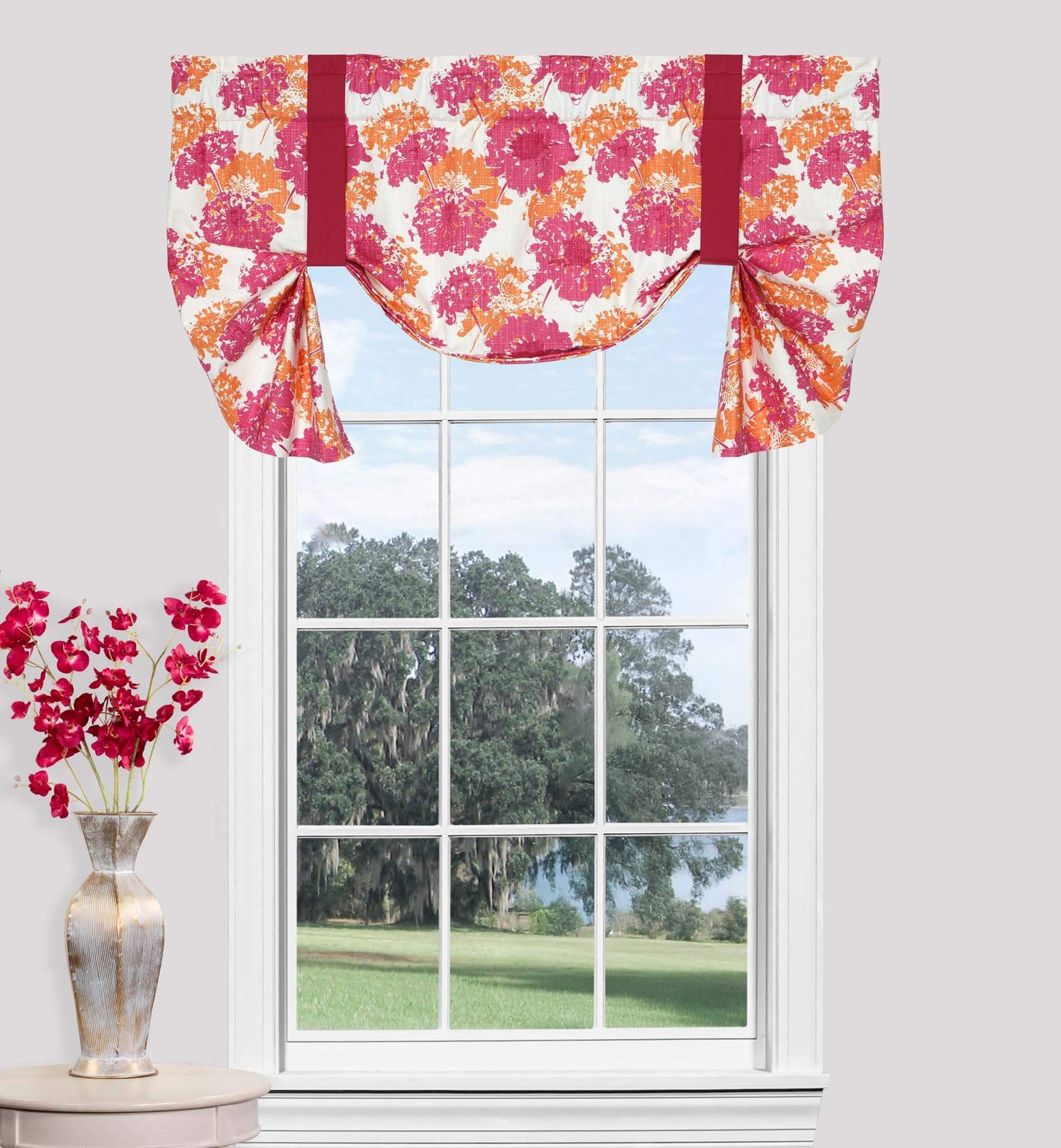 Fairy Flamingo Tie Up Valance – Floral Print