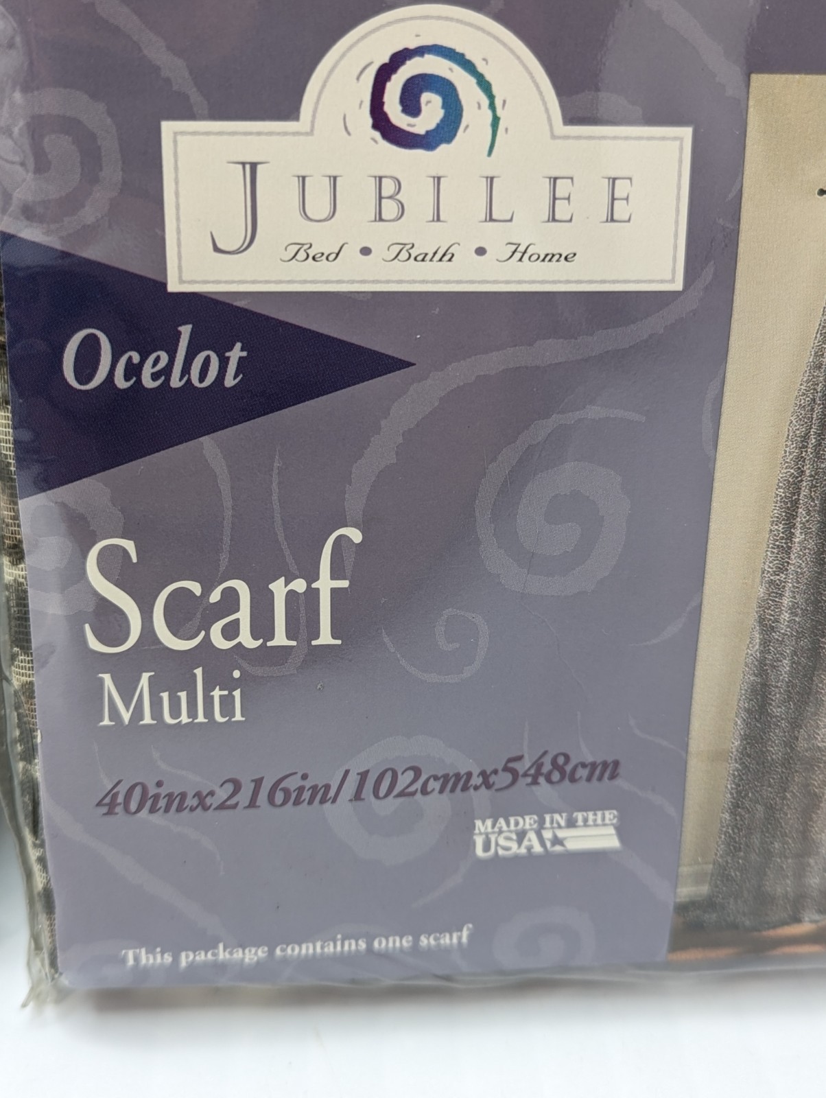2 Jubilee Ocelot /Animal Print : 40″x216″ Window Scarf Scarves 102cm x 548cm NOS