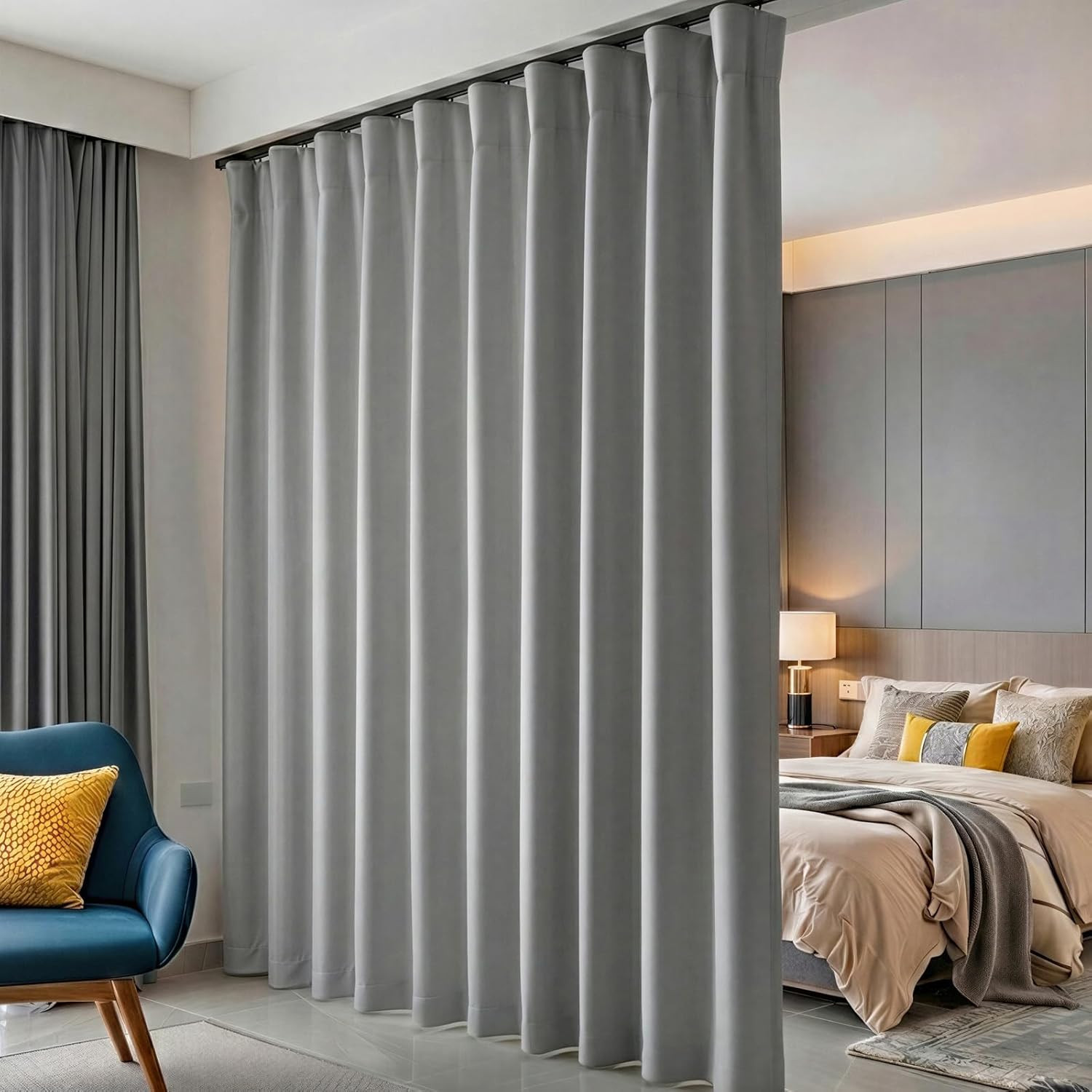 hoeflife Room Divider Curtains Blackout Floor to Ceiling Curtain with Hook Wall