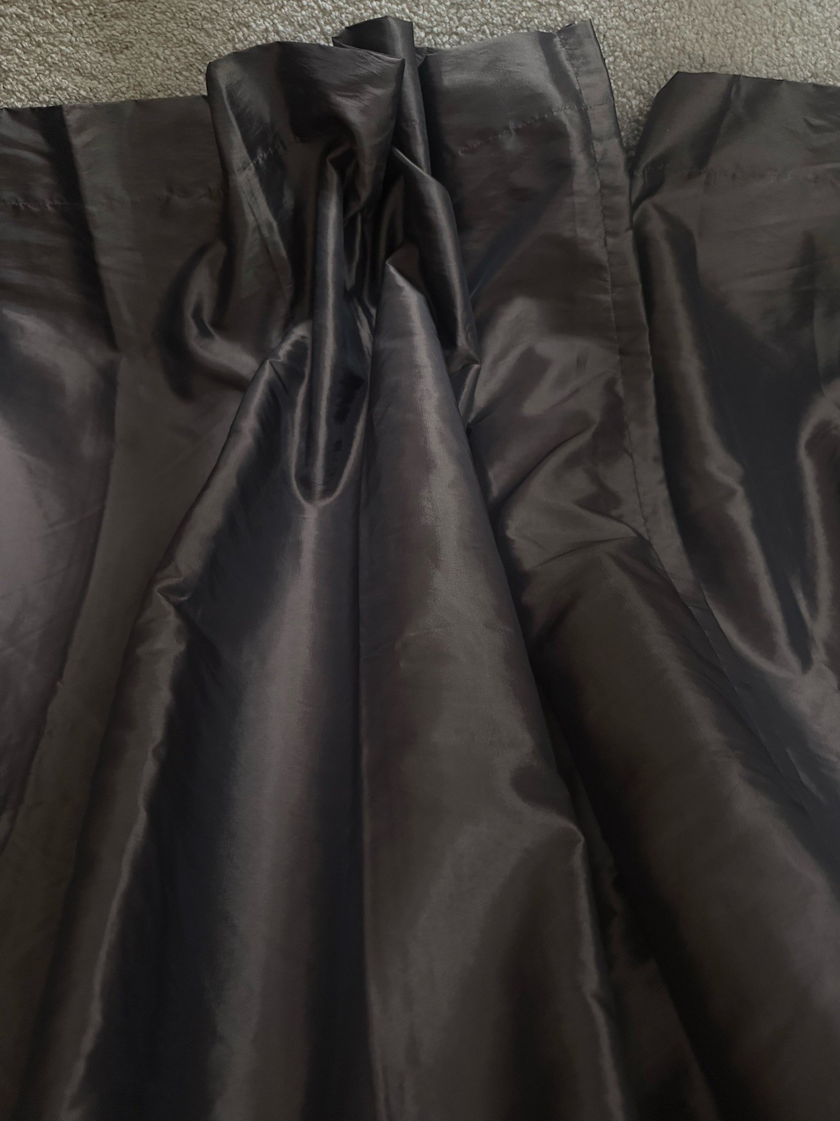 4 Peri Home Silk Style Dark Brown Lined Panels Drapes Curtains Interlined 94X54