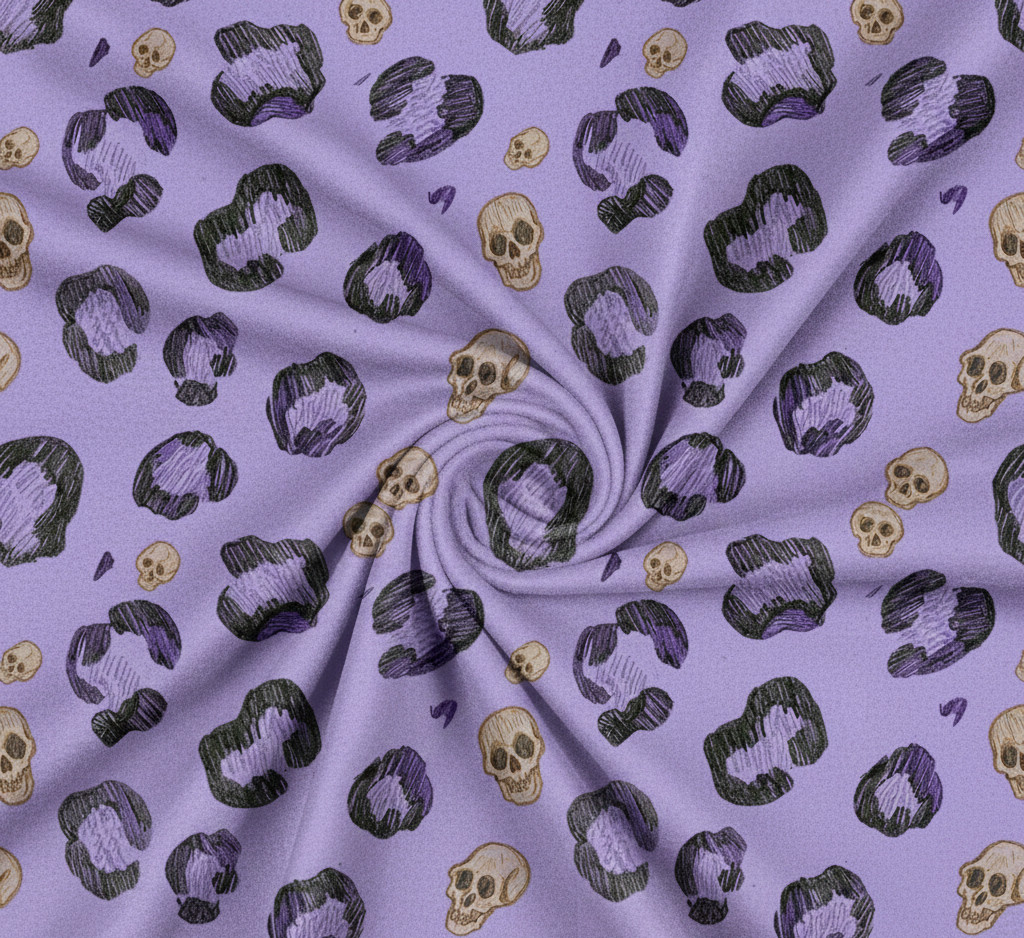 Skull Leopard print Window Curtains, Dense Floral Panel, Living Room 70% Ligh