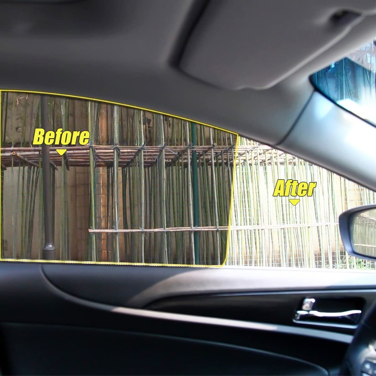 Car Side Window Sunshade, 4 PCS Static Cling Films Stickers Sun Shade Black