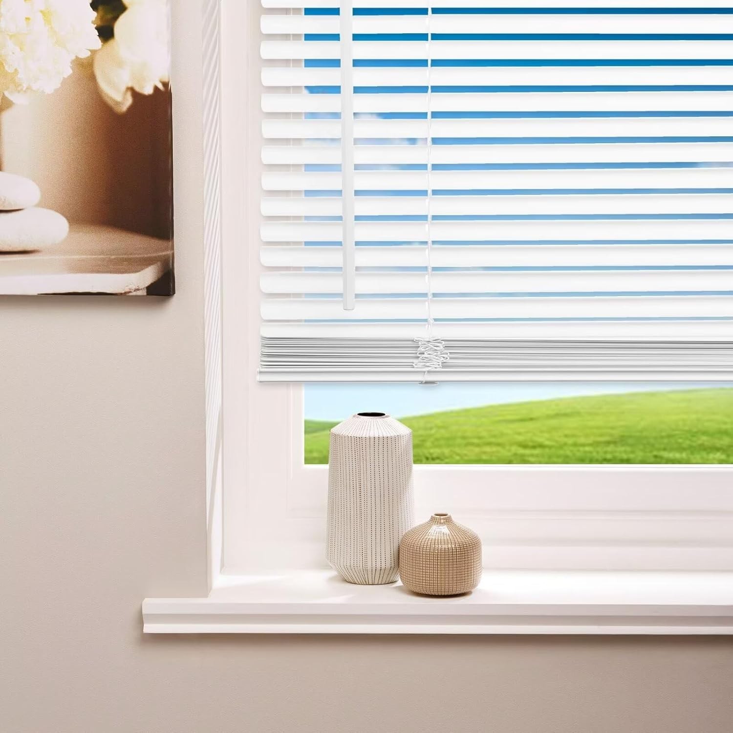 Changshade Venetian Vinyl PVC Blinds 1 Inch CordlessHorizontal Window Shades