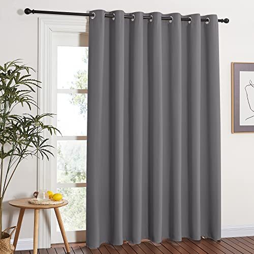 Blackout Patio Sliding Door Curtains 84 inch 100″W x 84″L (Pack of 1) Grey