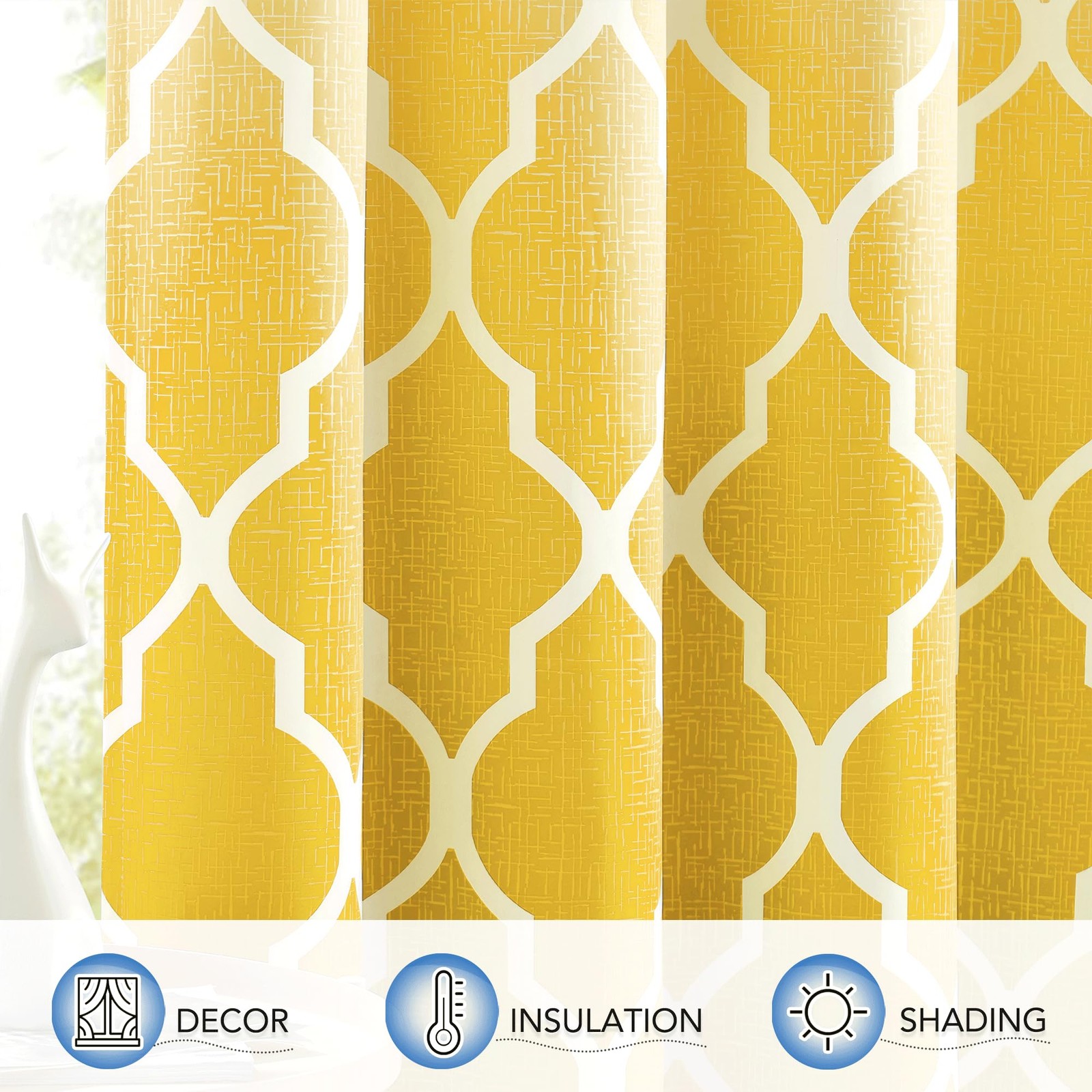 Metro Parlor Ombre Full Blackout Curtains 63 Inches Long 2 Panels for Living Roo