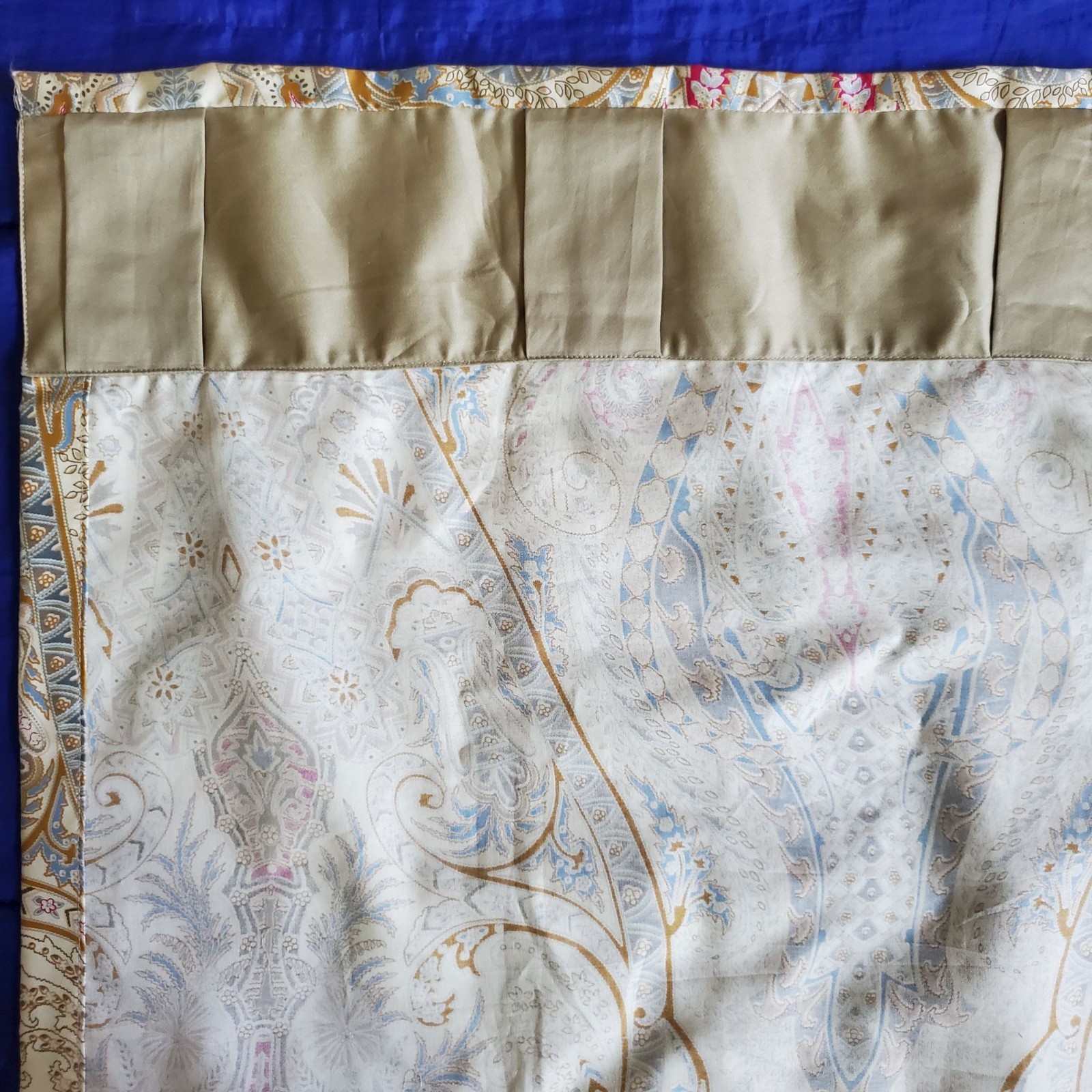 2 NWOT 80×18″ Valances «Noble Excellence» 100% Cotton Satin High Sheen Chintz