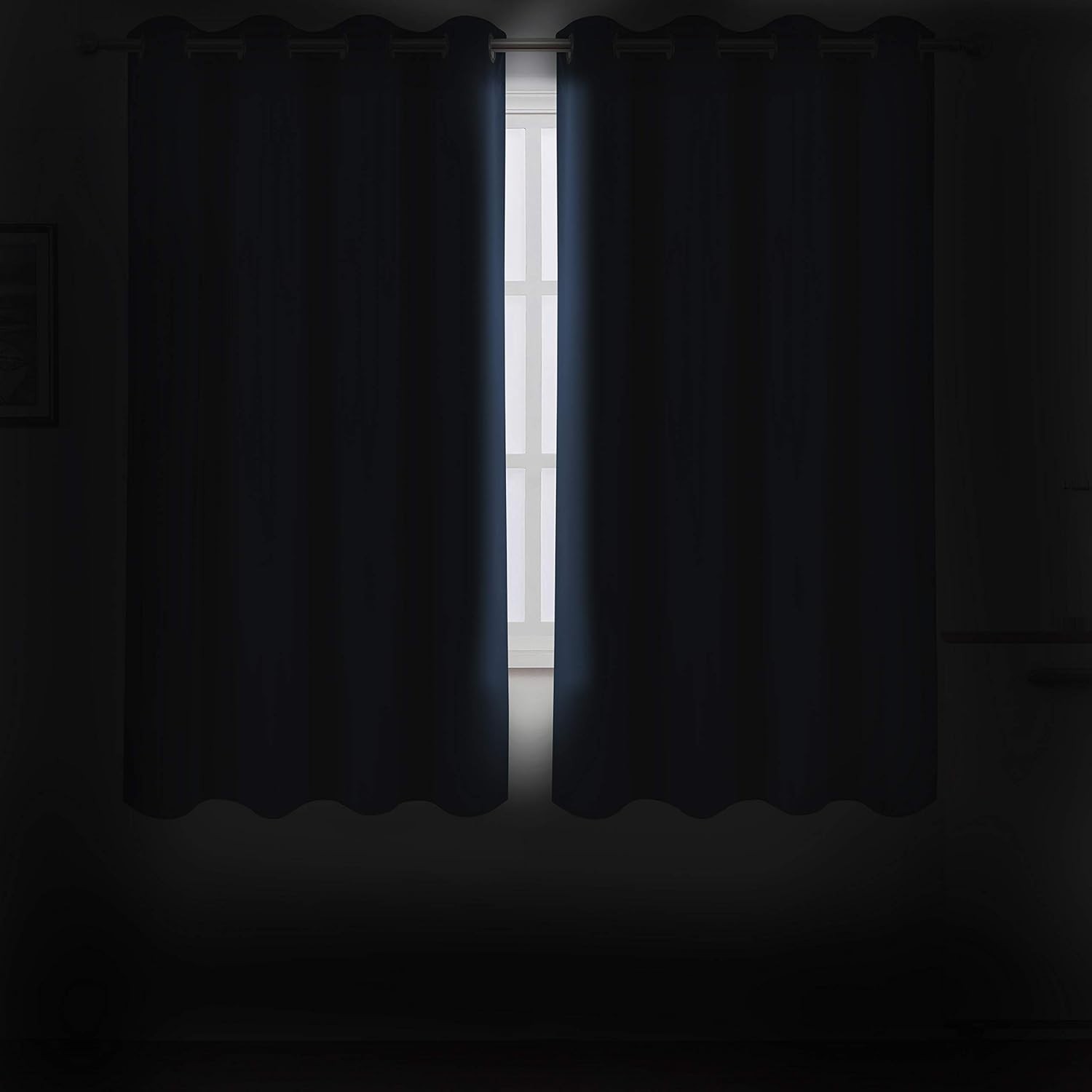 LEMOMO Navy Blue Blackout Curtains/52 x 72 Inch/Set of 2 Panels Room Darkening C