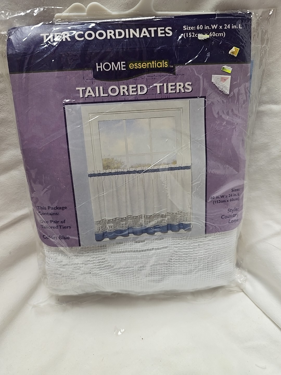 Vtg Home Essentials 60 X 24L Country Lane Tailored Tiers
