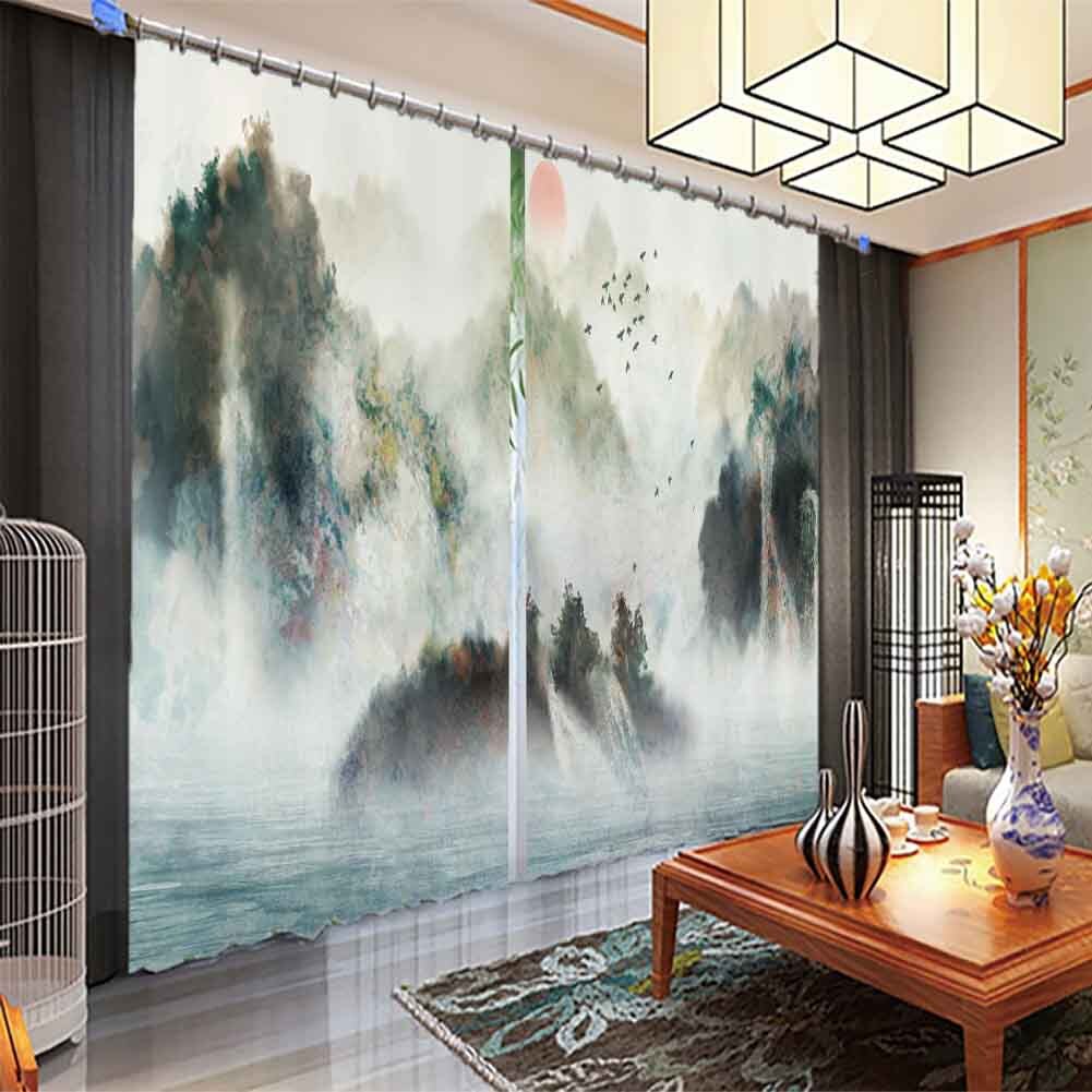 Seaweed Conservatism 3D Curtain Blockout Photo Printing Curtains Drape Fabric