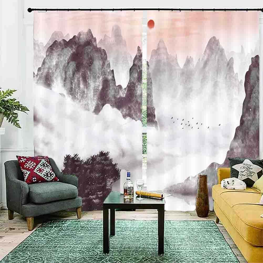 Mountain Clouds And Mists 3D Blockout Photo Print Curtain Fabric Curtains Window