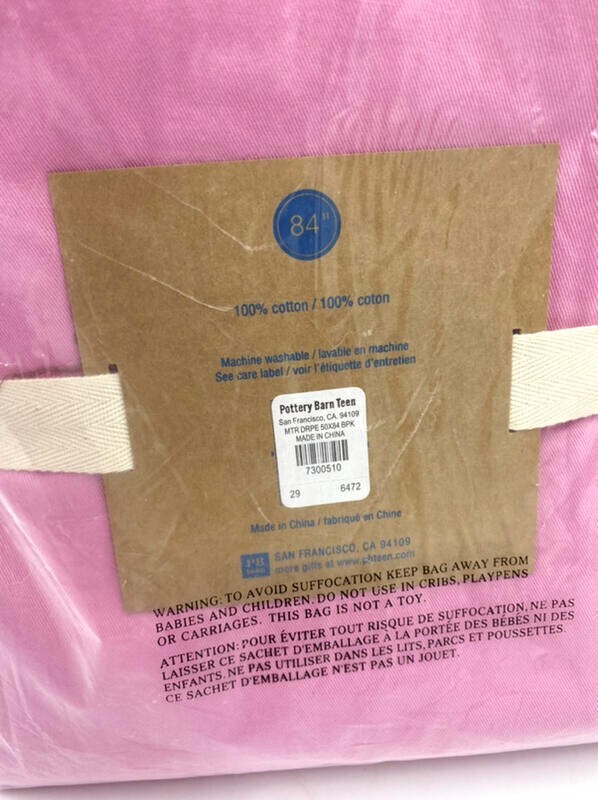 NEW Pottery Barn Teen Metro Classic Drape 50″ x 84″ Bright Bubblegum Pink