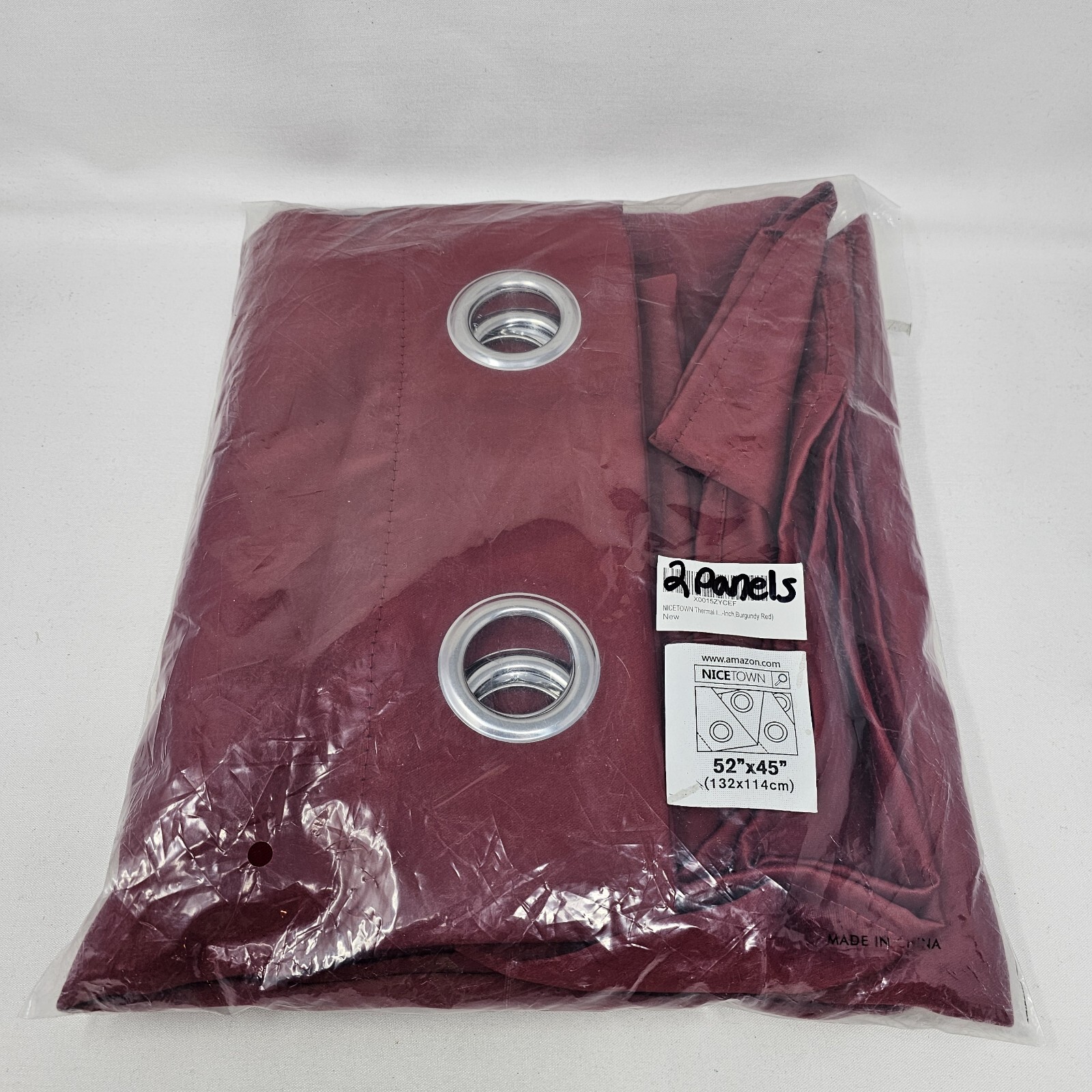 Nicetown Blackout Thermal Insulated Curtains Burgundy Red 52″X45″ (Set Of 2) NEW
