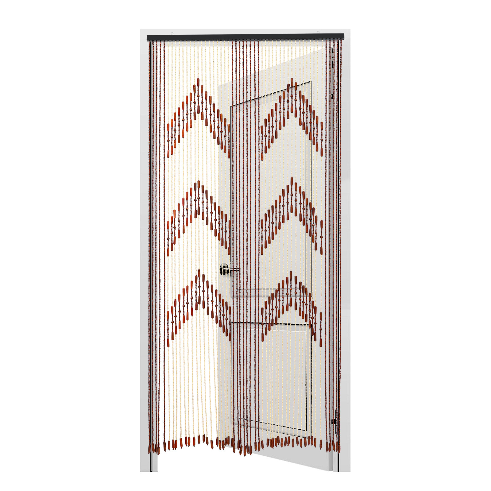 Vintage Bamboo Door Curtain 52 Strands Curtain Beads Room Divider 190*90cm