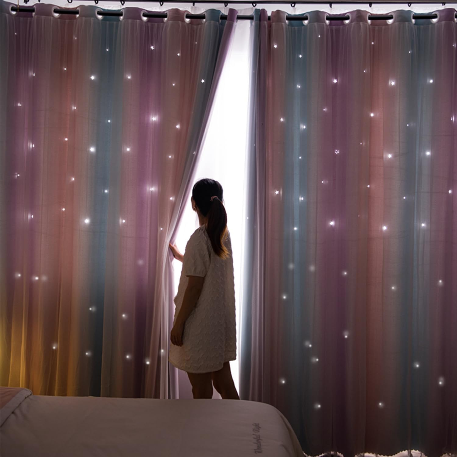 Cortinas De Colores Para Cuarto Niñas Paneles Decoracion Cortinas Rosada Niña