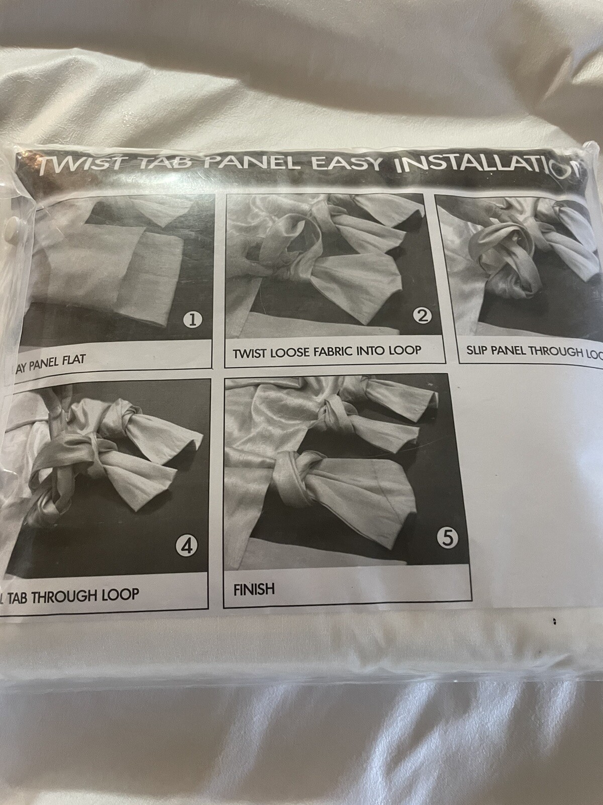 Madison Park Window Panel 1 Emilia White 84”x 50” DIY Twist Tab Top NIP EZ Insta