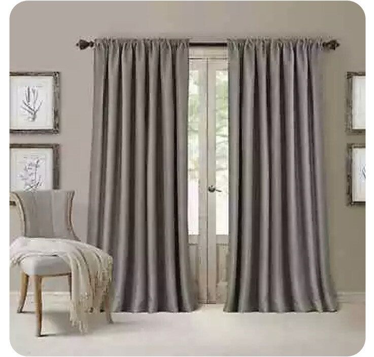 Room Darkening 52”x108”~Window Curtain ~1 Single Panel~All Seasons in Silver~New