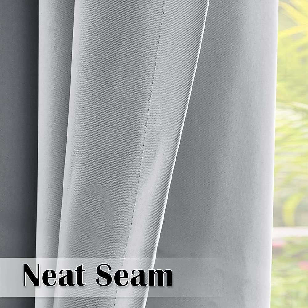 Waterproof Blackout Curtains for Indoor/Outdoor, Extra Wide Silver Grey 100×95