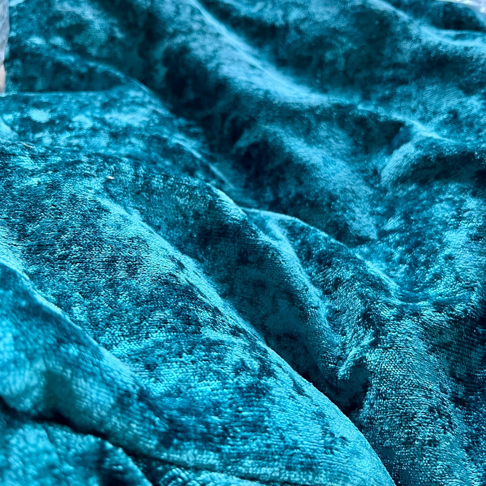 Rodeo Home 54” x 96” Peacock / Turquoise Crushed Velvet Curtain Panels
