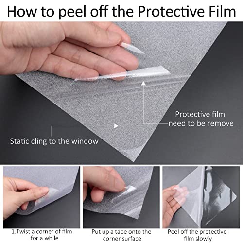 Window Privacy Film Heat Control UV Blocking, 17.5 Inch x 6.5 Feet Frosted