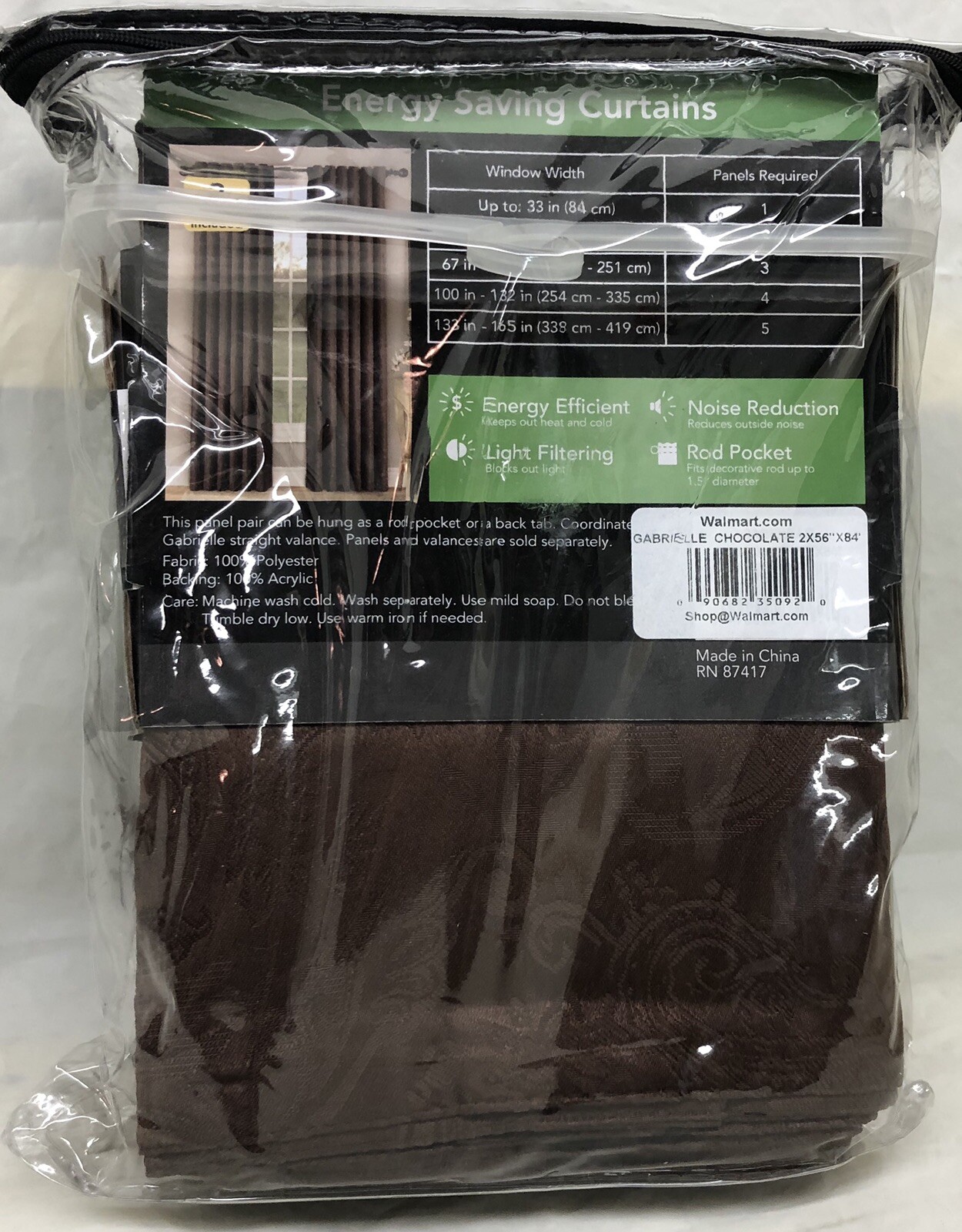 Stylemaster Home Products Gabrielle Back Tab/Rod Pocket Foam Back Panel Pair, 2