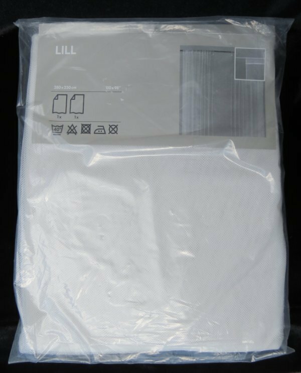 NEW IKEA LILL White Sheer Mesh Lace 1 Pair 2 x Panel Drapes Curtains 110” x 98”