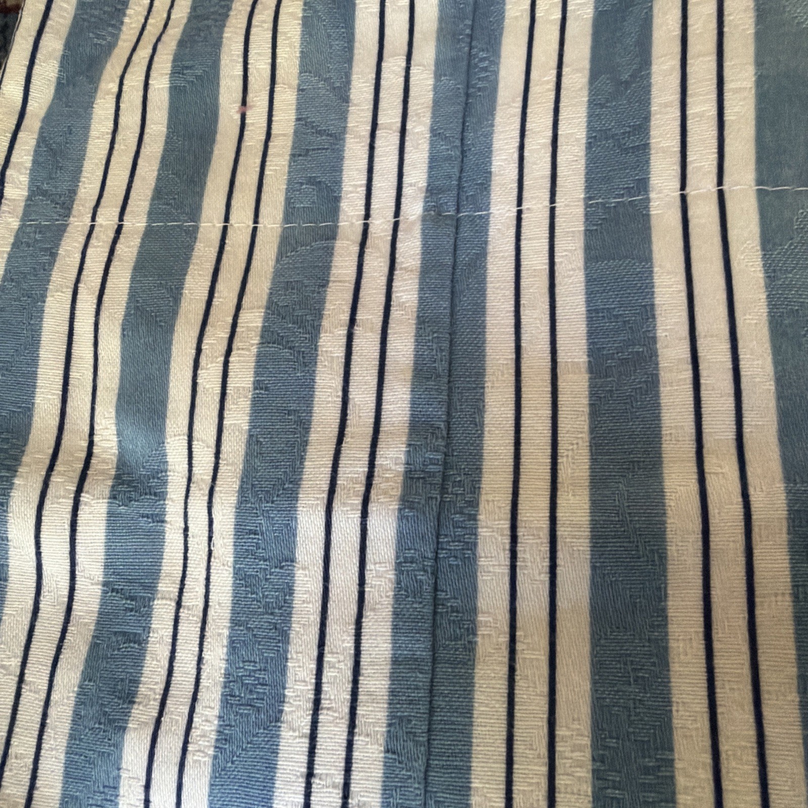 Waverly Blue & White Vertical Stripe Floral Embossed Valance 72” X 15” Lot Of 4