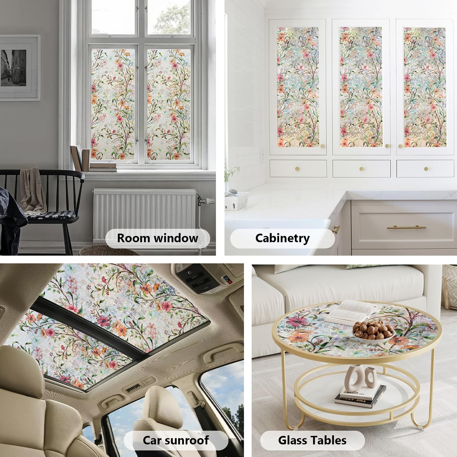 Ranzdn Window Privacy Film – Stained Glass 23.6×78.7 Inches, Cosmos