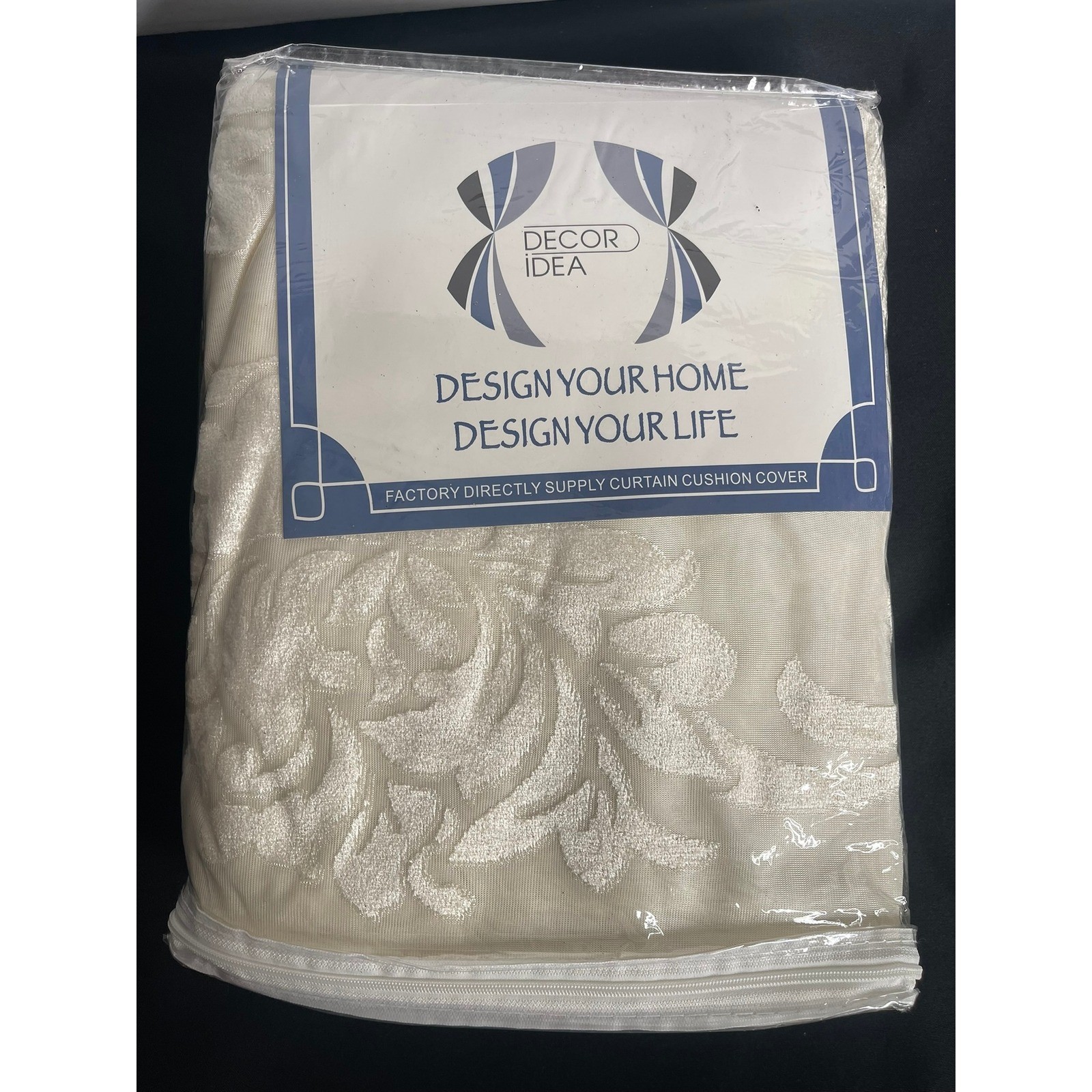Decor Idea Velvet Sheer Floral Beige Grommet Curtain Panel 52×108 Burnout NIP