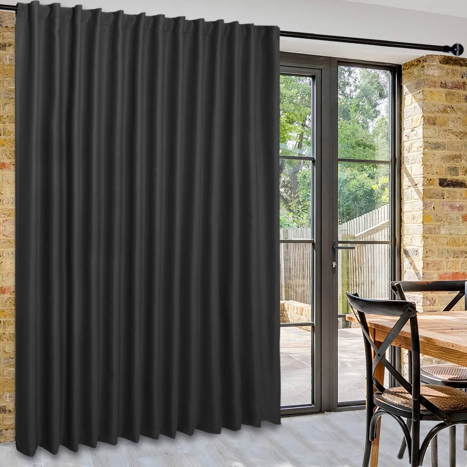 Extra Wide Blackout Patio Sliding Door Curtains, 100×108 Inches
