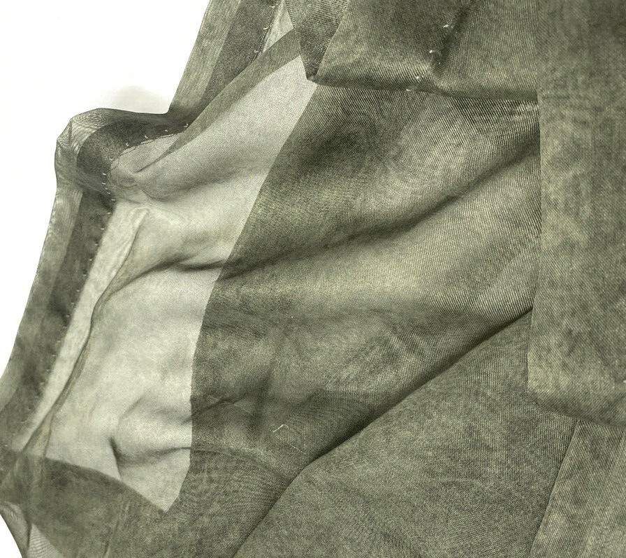JC Penney Wide Window Scarf Drape Curtain 90s Luxury Sheer Green