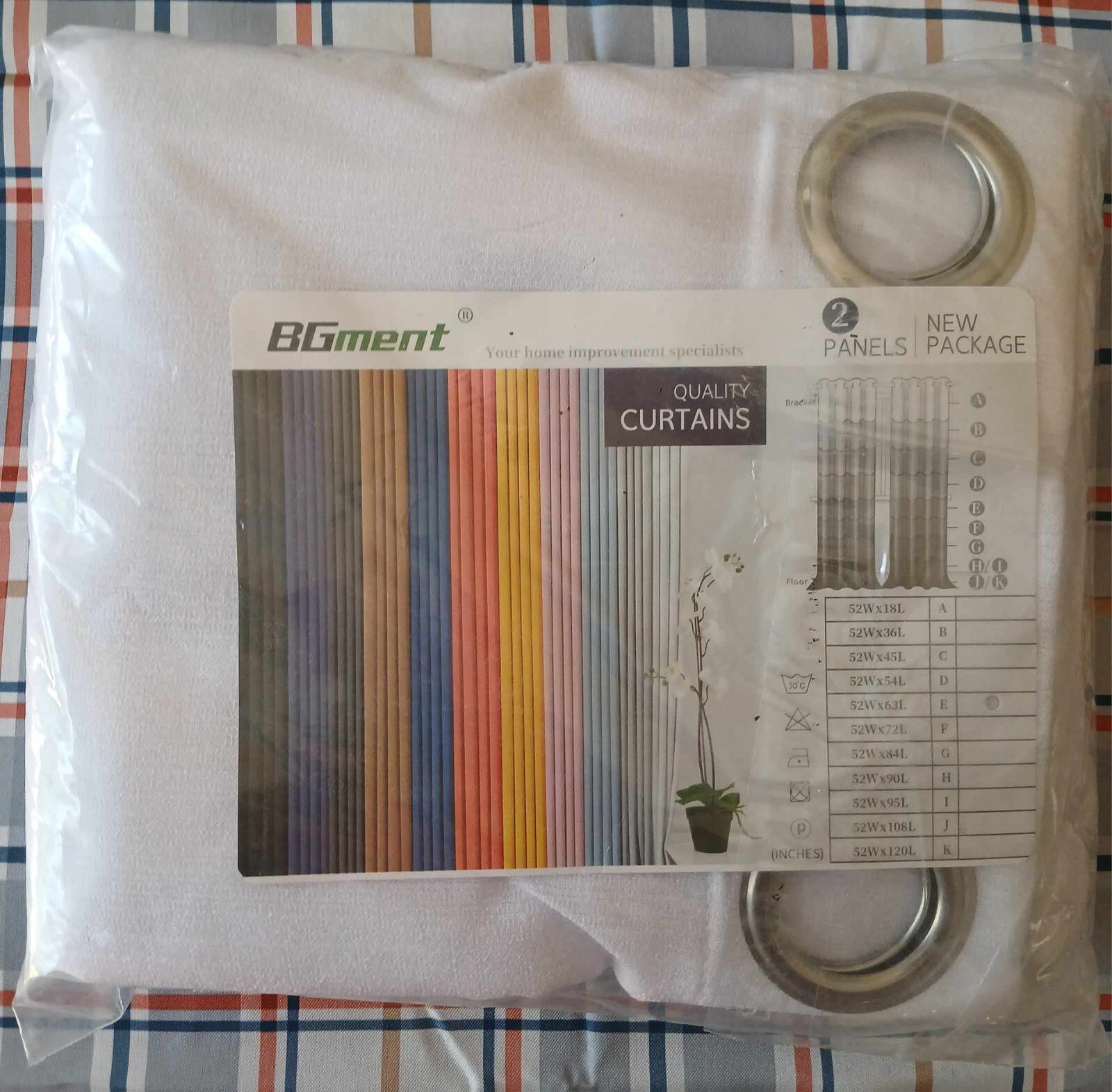 BGment Curtains Solid White 52″ Wide-63″ Long,2- Panels Each Panel 52″ W &63″ L