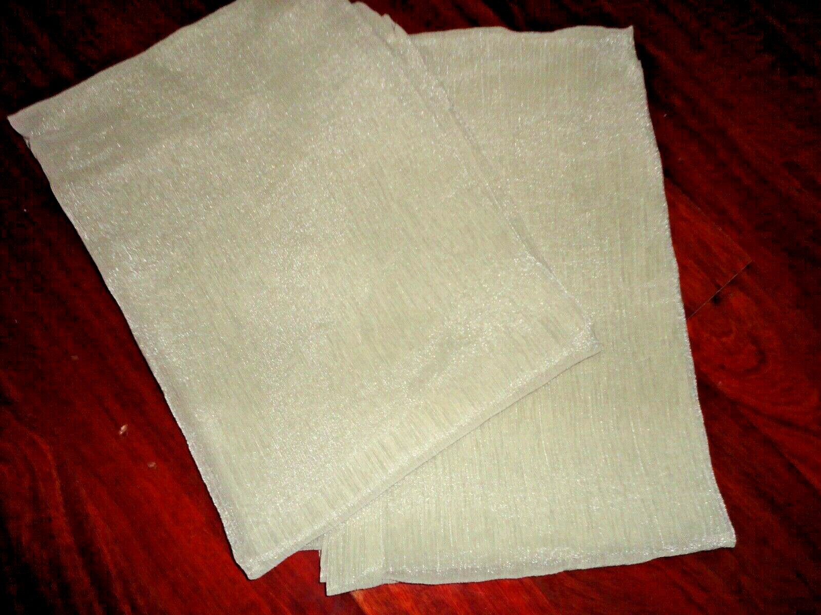 CROSCILL RICE PAPER SHIMMER GREEN (2) SHORT SEMI SHEER PANELS 44 X 65