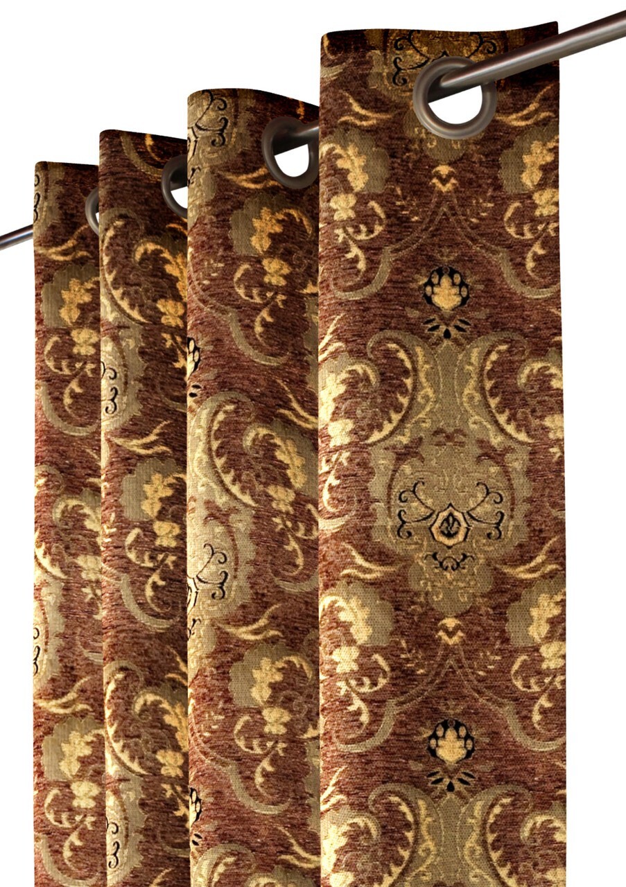 J1 Chenille Drapery Panel – Brown- Rayon/Polyester- 60″ Inches W x 96″ H-J2