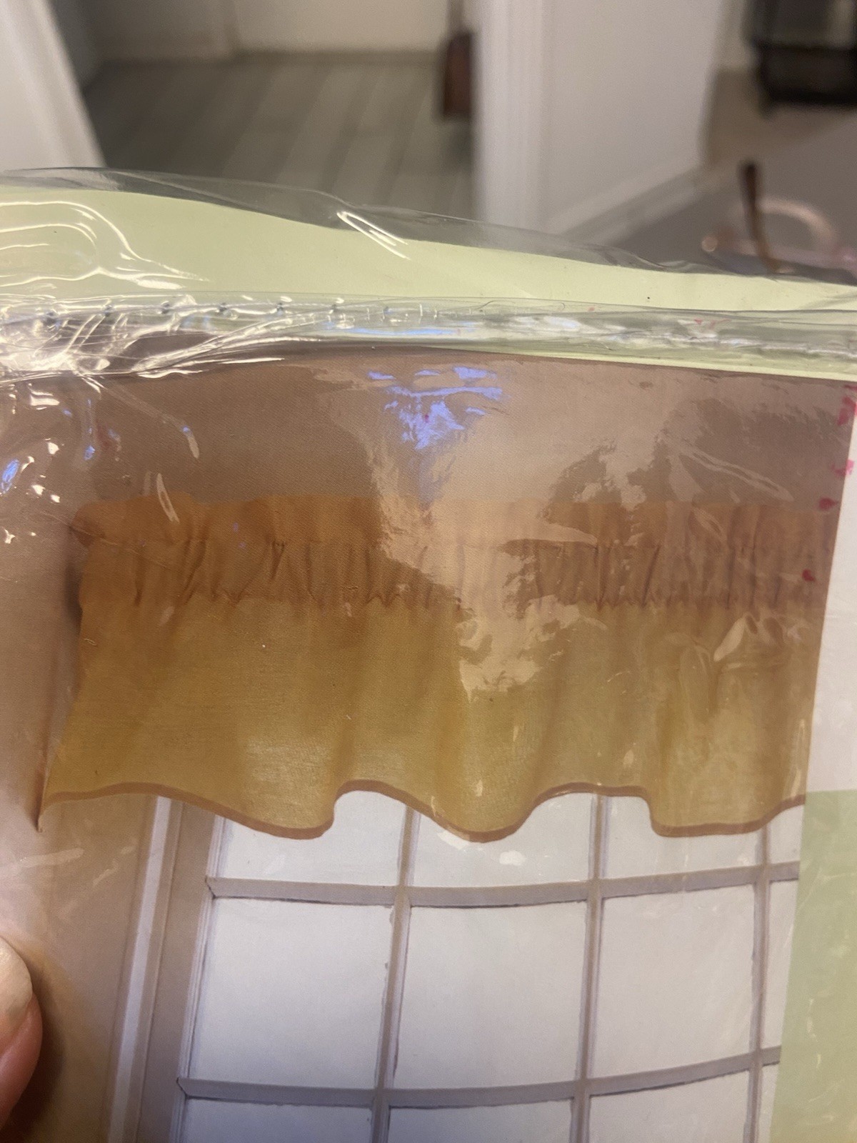 Martha Stewart Window Valance Sheer One Valance 60”W 15” L Cotton Duck Yellow