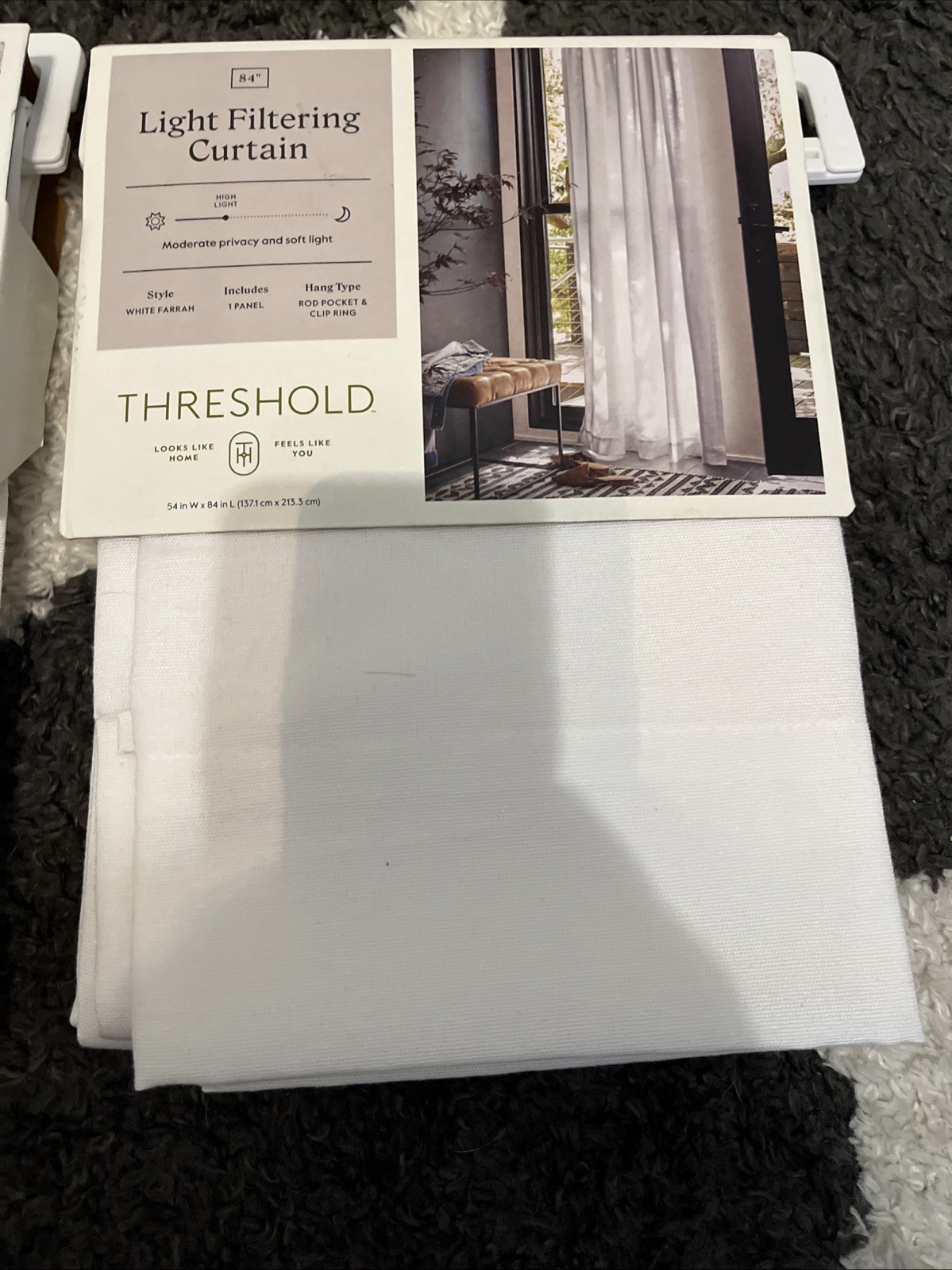 Threshold Light Filtering Curtain Panel 54″ x 84″ Lot of 2
