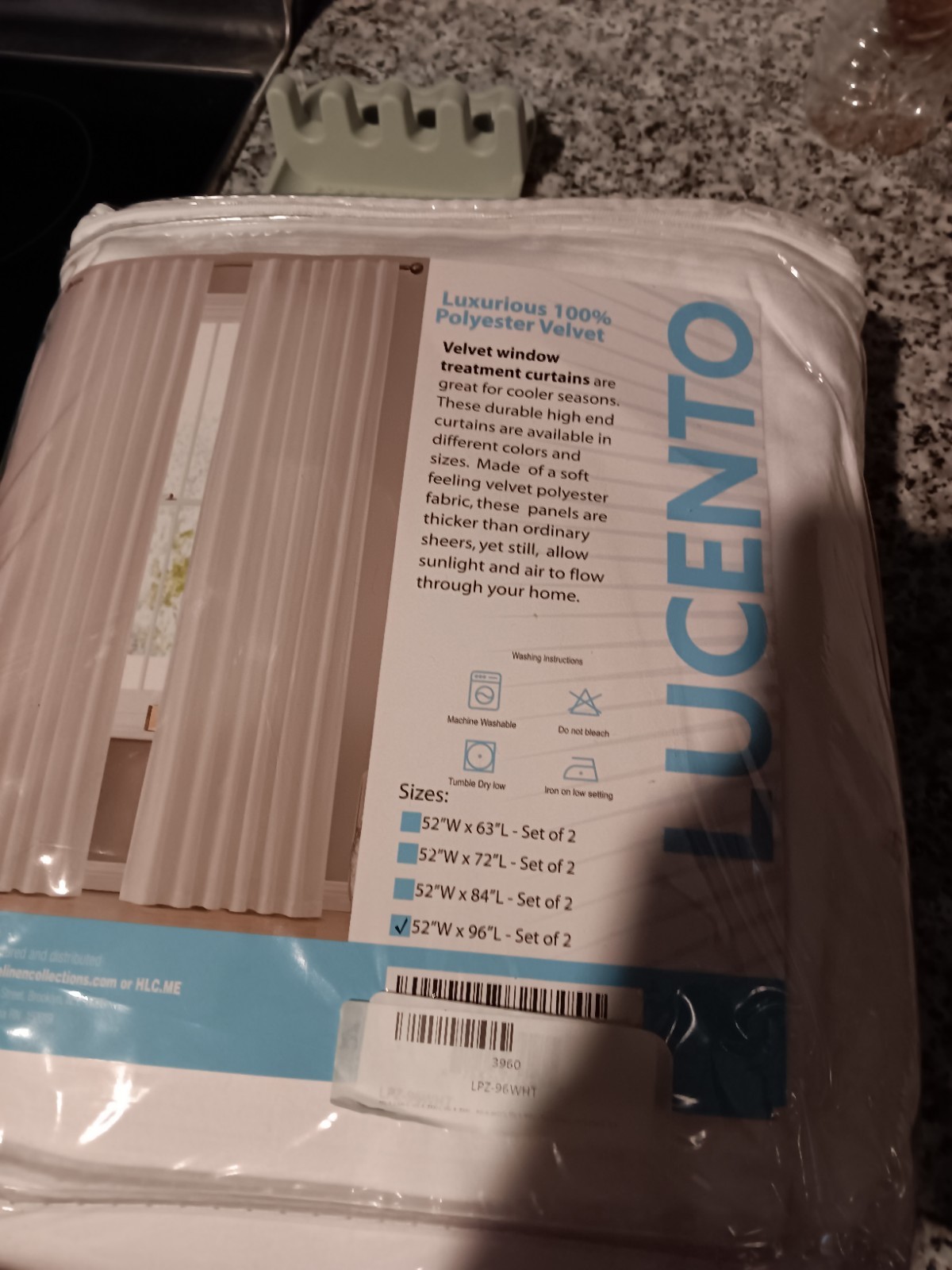 HLC.ME LUCENTO Polyester Velvet Curtains Light Filtering White 52×96 Set of 2