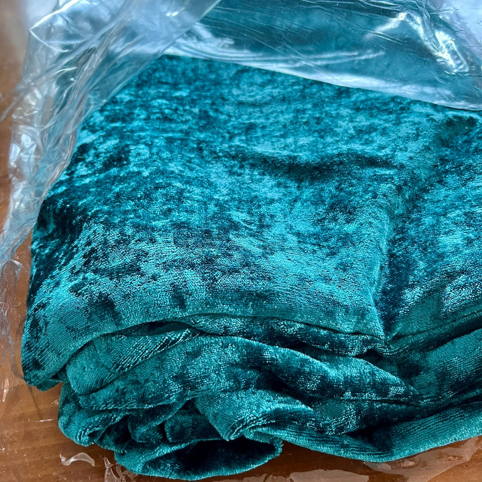 Rodeo Home 54” x 96” Peacock / Turquoise Crushed Velvet Curtain Panels