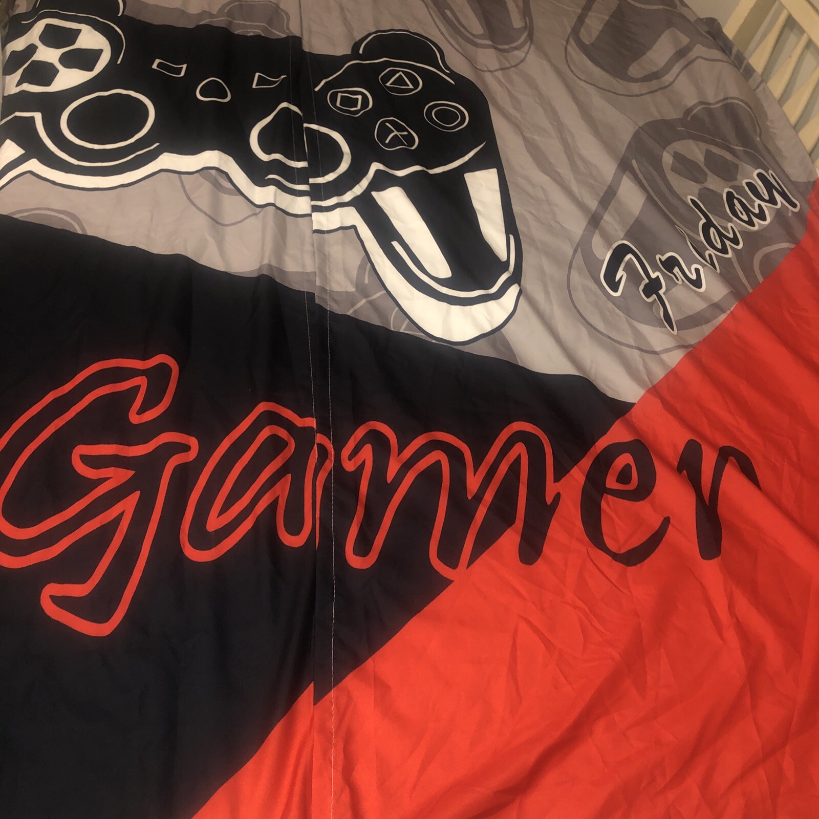 Gamer Curtains (2) 29 W x65L Each Panel Boys Girls Game Curtain Gamer Friday