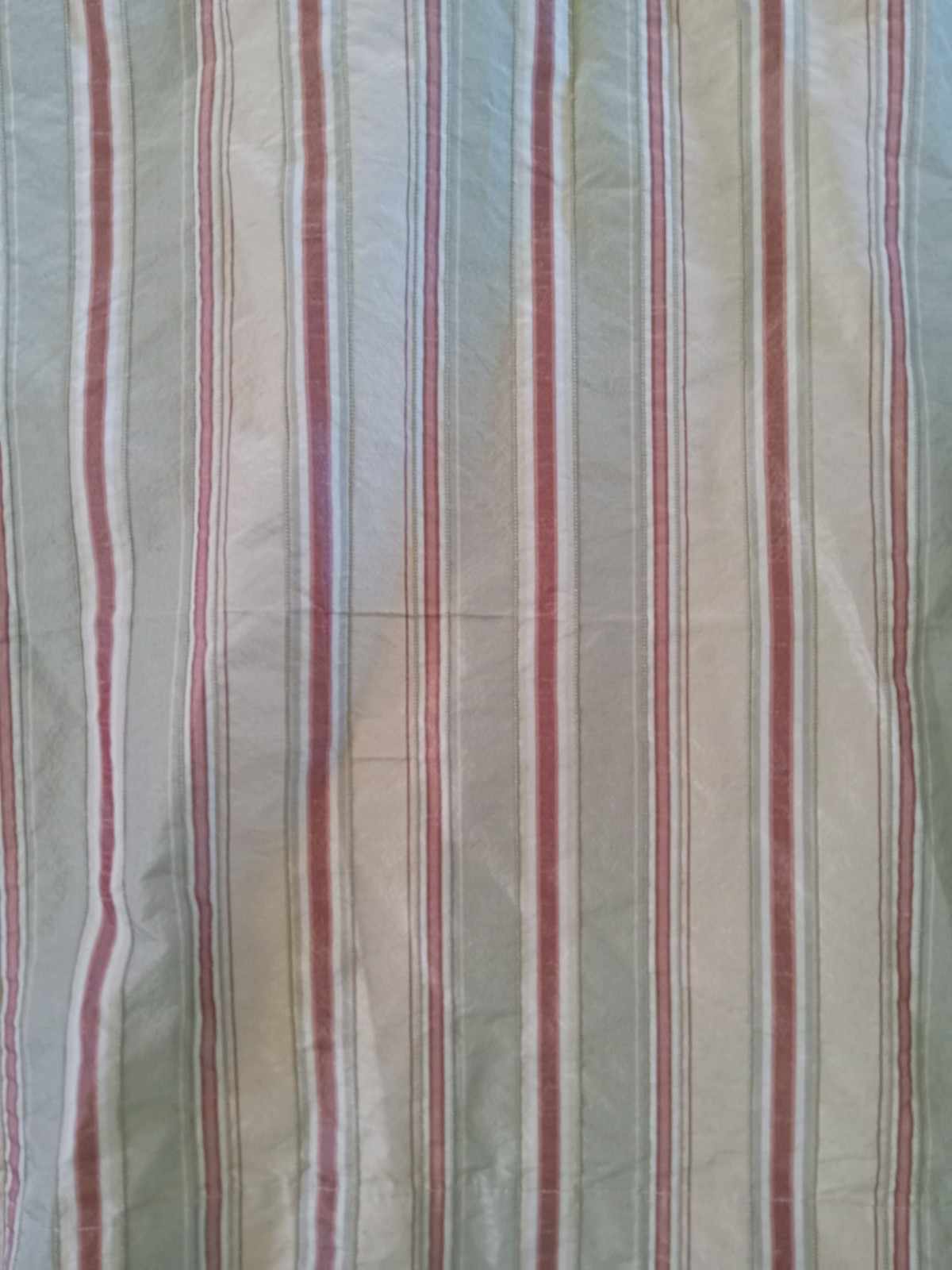 Pair of Rod Top Striped Taffeta Fully Lined 48″x83″ Weighted Curtain Panels USA