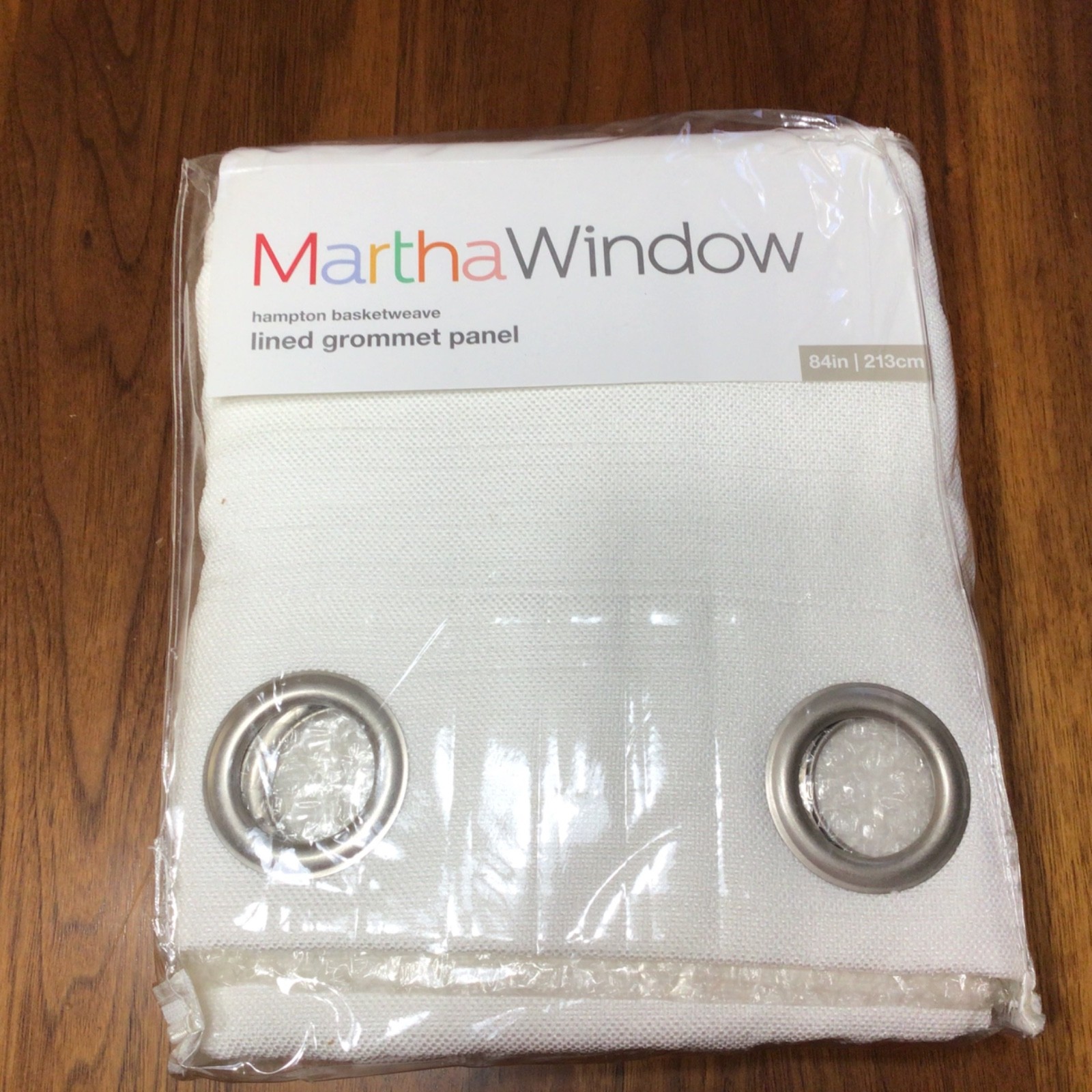 Martha Stewart NEW HAMPTON Grommet Single Curtain Panel COOL WHITE 50×84