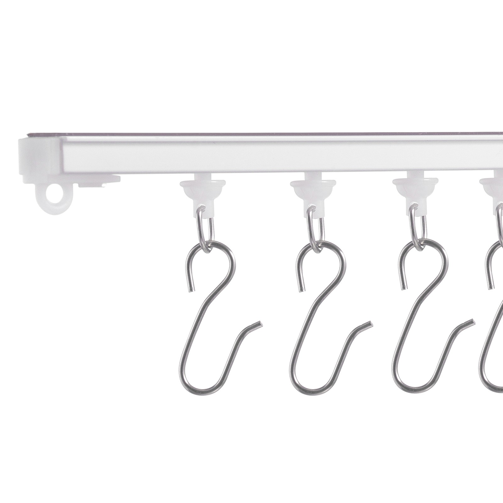 Ceiling Curtain Track Set 9.9 FT/3 Meter Self Adhesive Room Divider White