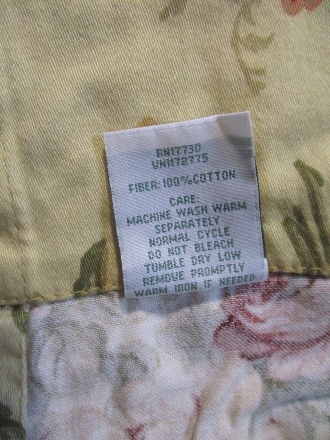 Vintage WAVERLY Floral Curtain Panels Set 51 X 80 Tan Cottage Core 100% Cotton