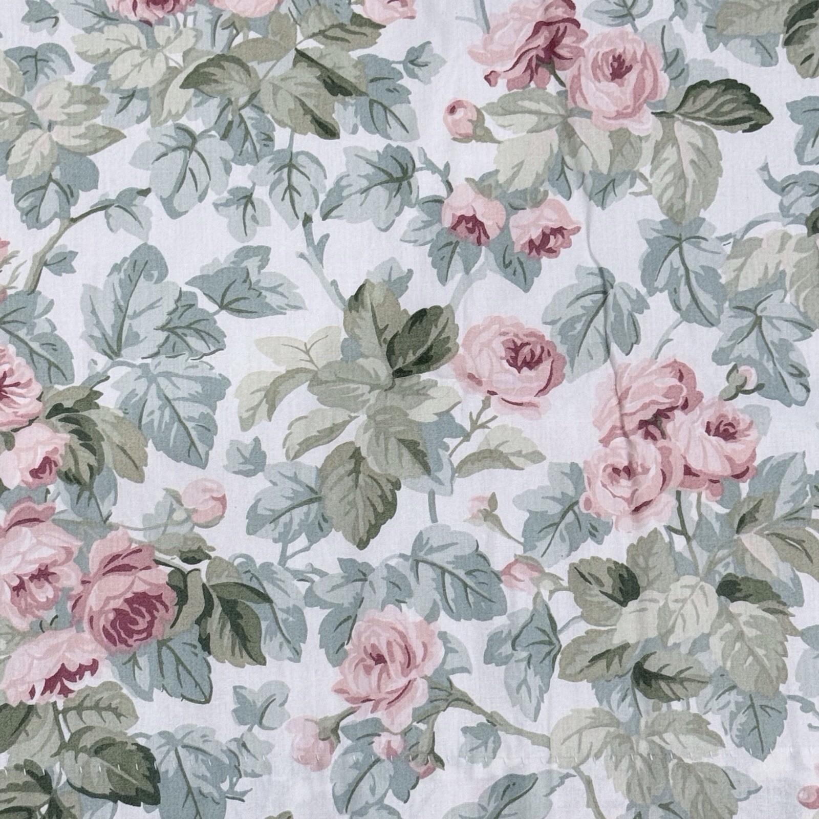 VTG Laura Ashley Cottage Rose Lined Valance Pink & Green 84×18”