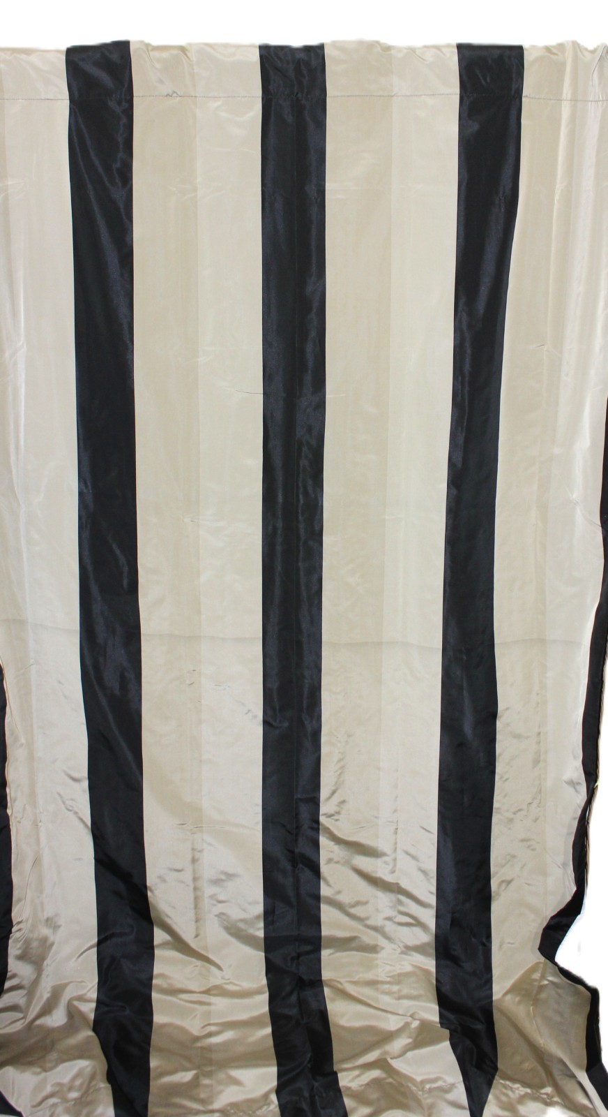 Striped Faux Silk Drapes Lined Weighted Curtains 50×84 Modern Color Block