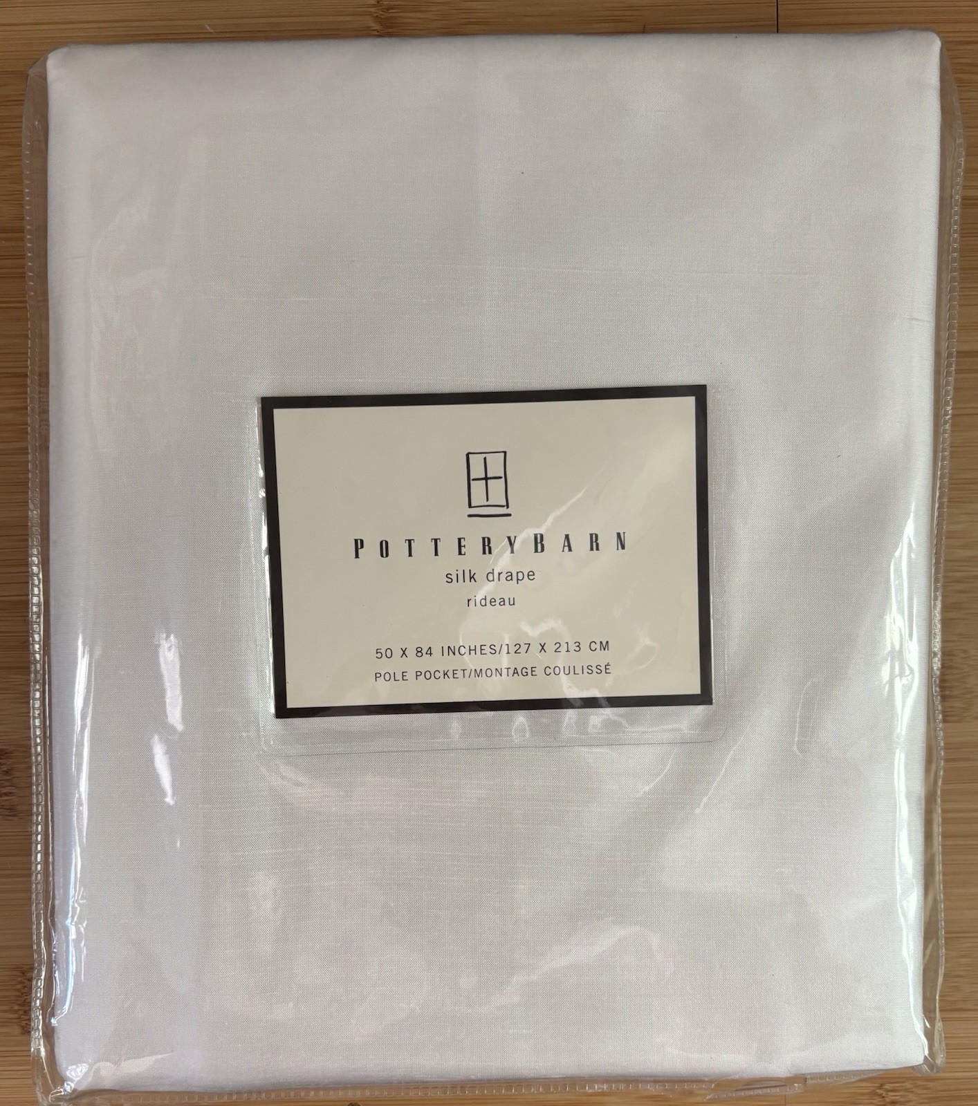 Pottery Barn Ivory Silk Drape Rideau 50″ x 84″ Pole Pocket Lined NEW