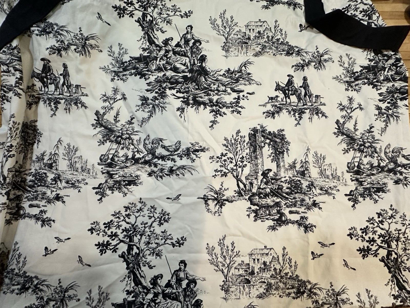 Pair Custom French Country Toile De Jouy Valance Roman Curtains 51” W X 42 L